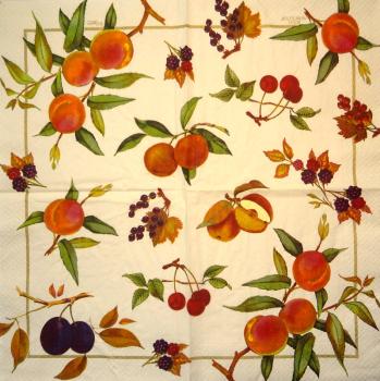 224 Lemons, Oranges - 3-ply (cream) - Caspari
